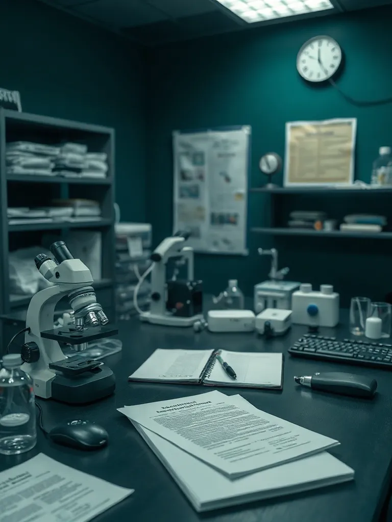 A professional office desk with official medical documents,