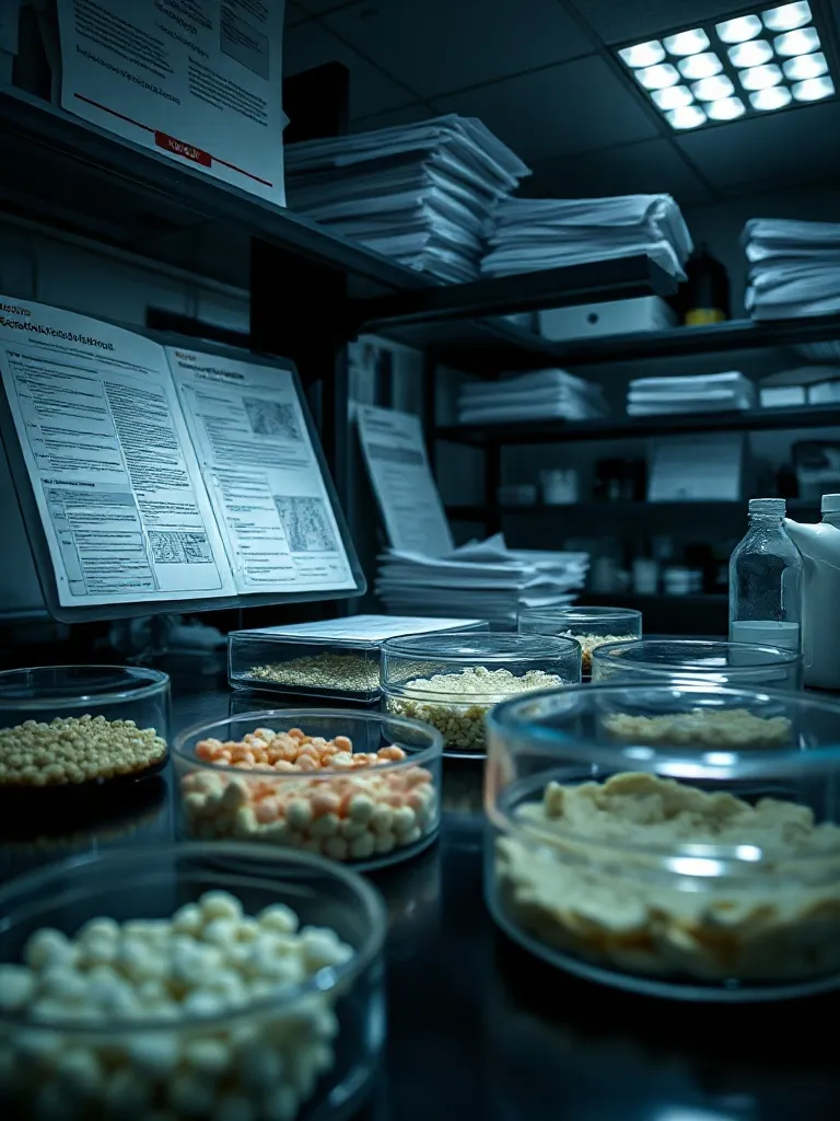 A professional laboratory setting with scientific documents